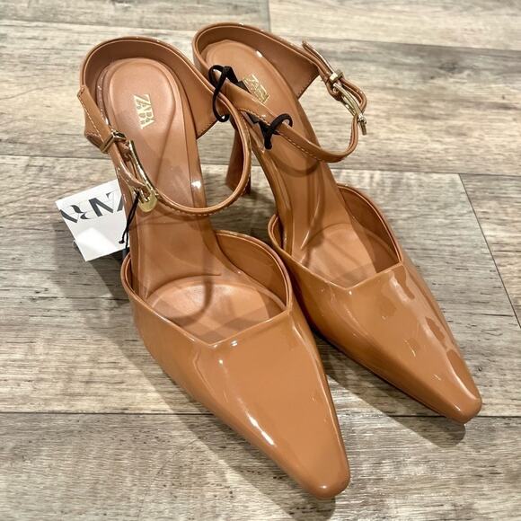 ZARA Faux Patent Leather Heels NWT LAST ONE!!! - Picture 8 of 16